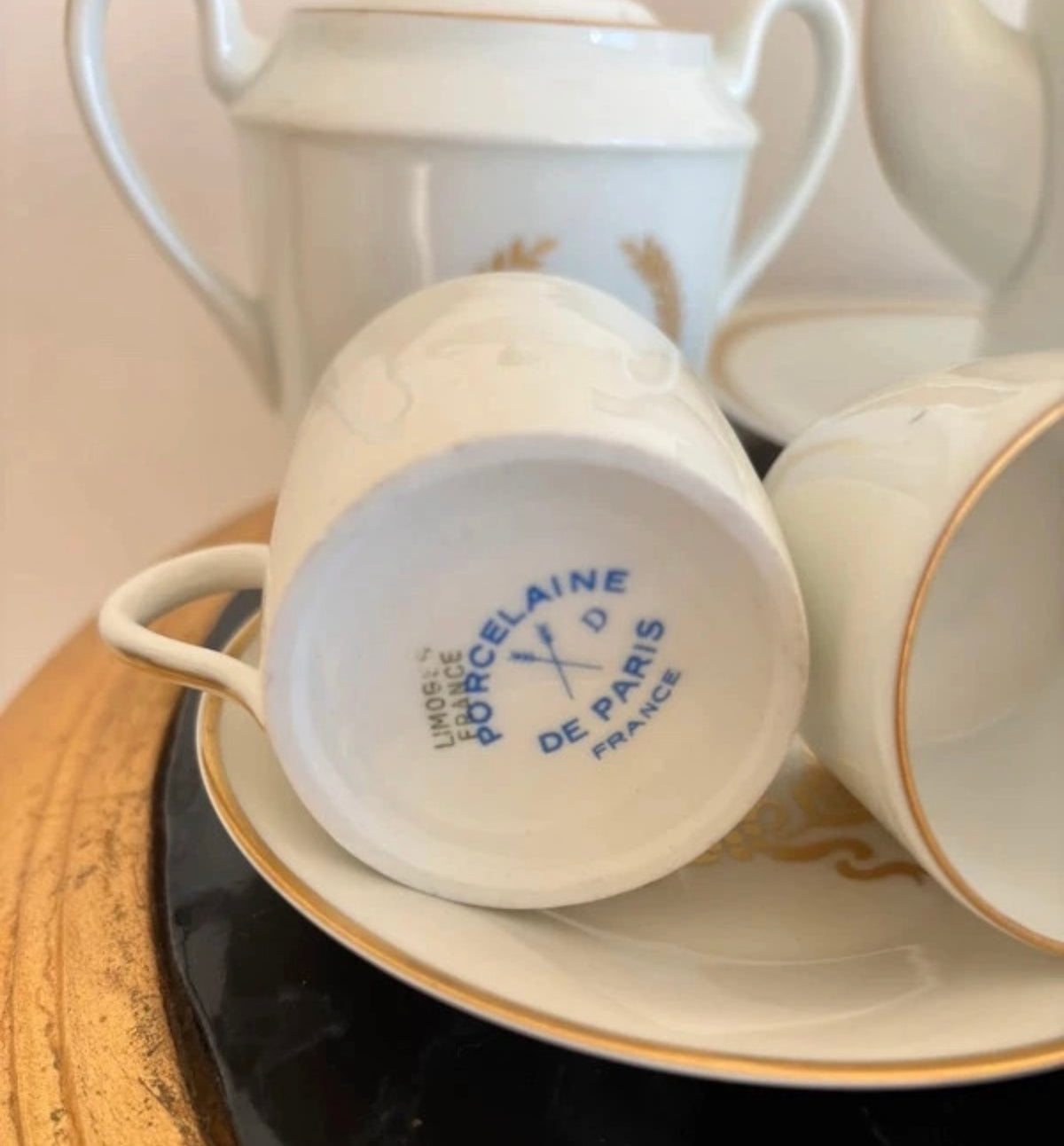 Service à café / thé Giraud Limoges et Porcelaine de Paris, style Empire