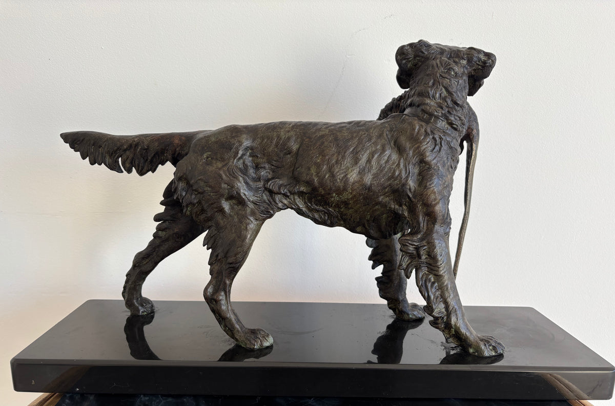 Sculpture « Chien Setter au faisan » d’après J. MOIGNIEZ
