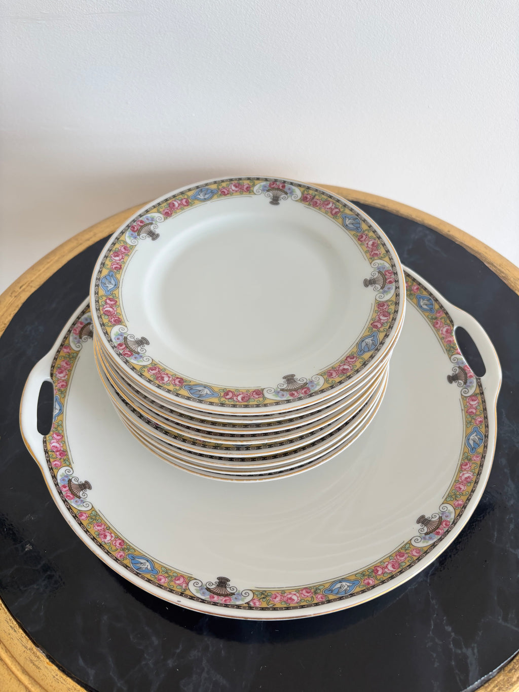 Service à dessert « The Vienna » en porcelaine de Bohême EPIAG, années 1940