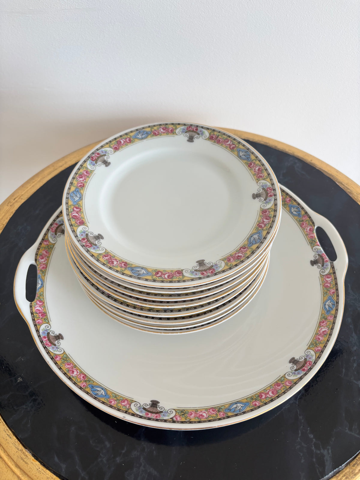 Service à dessert « The Vienna » en porcelaine de Bohême EPIAG, années 1940