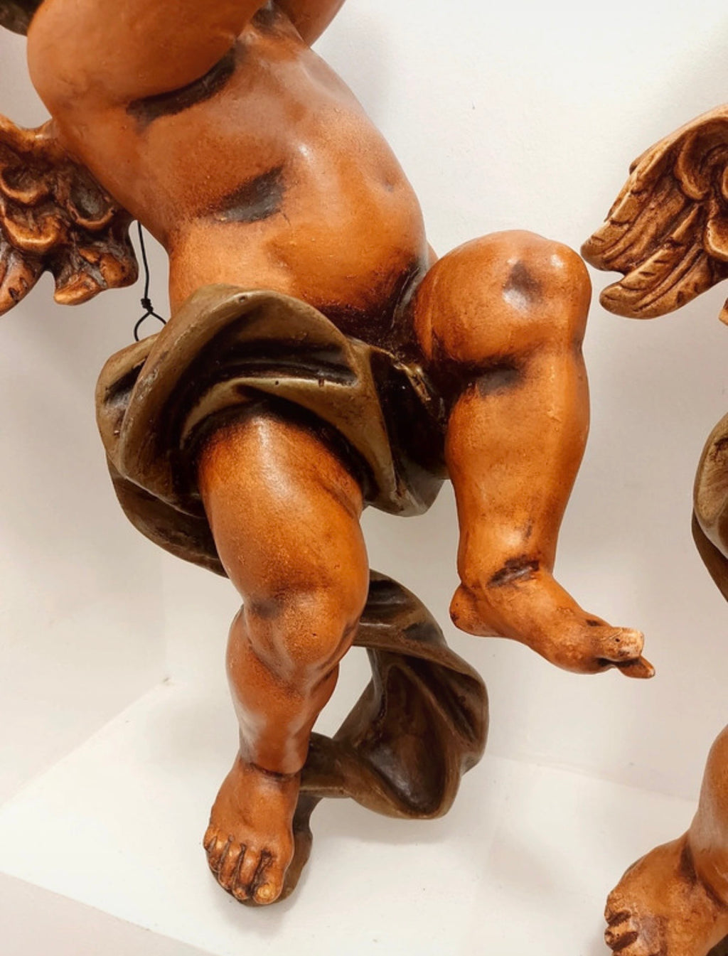 Paire de putti violonistes muraux, style baroque, années 1960-1970