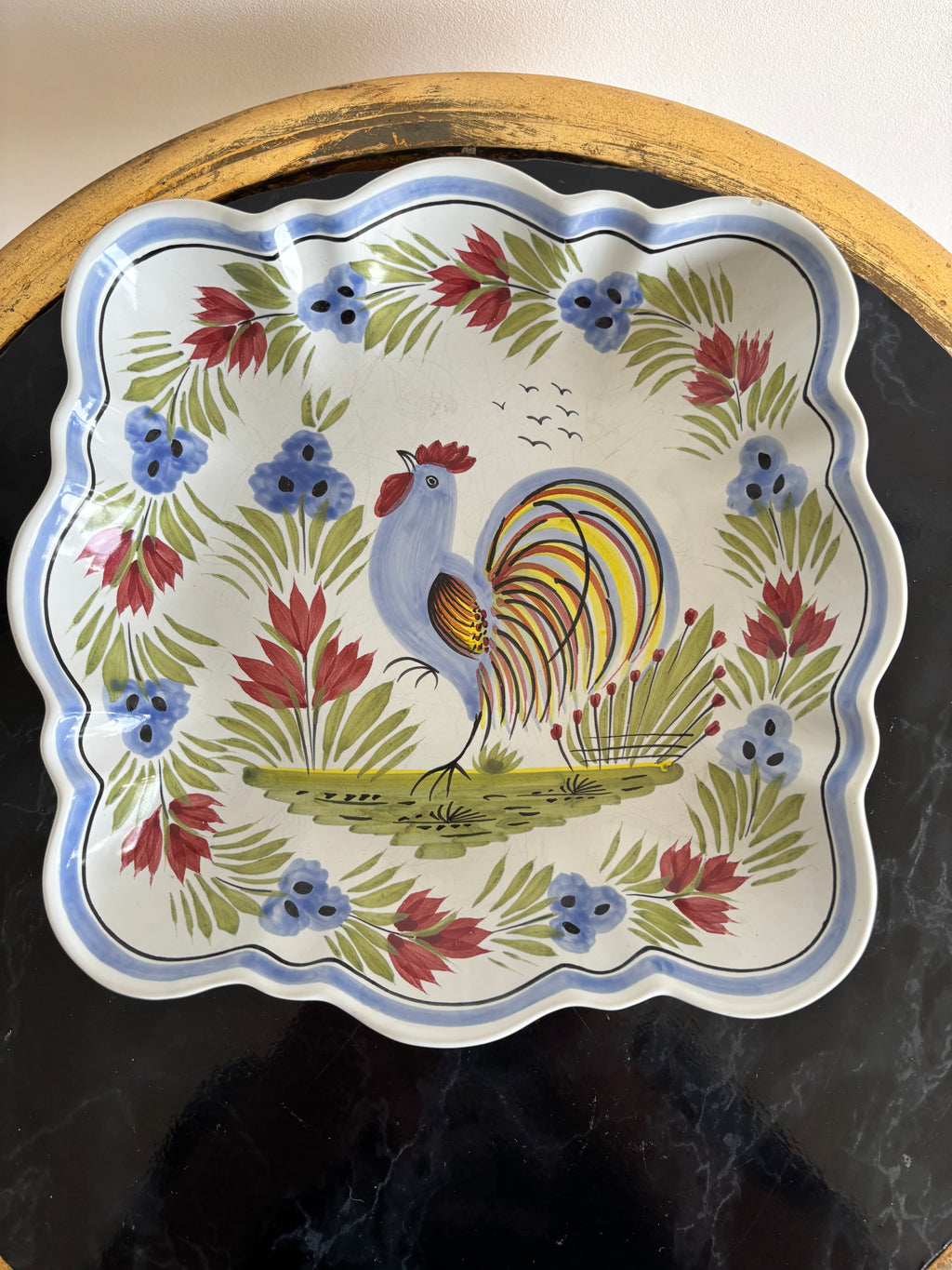 Lot de 3 plats en faïence de Quimper HB Henriot