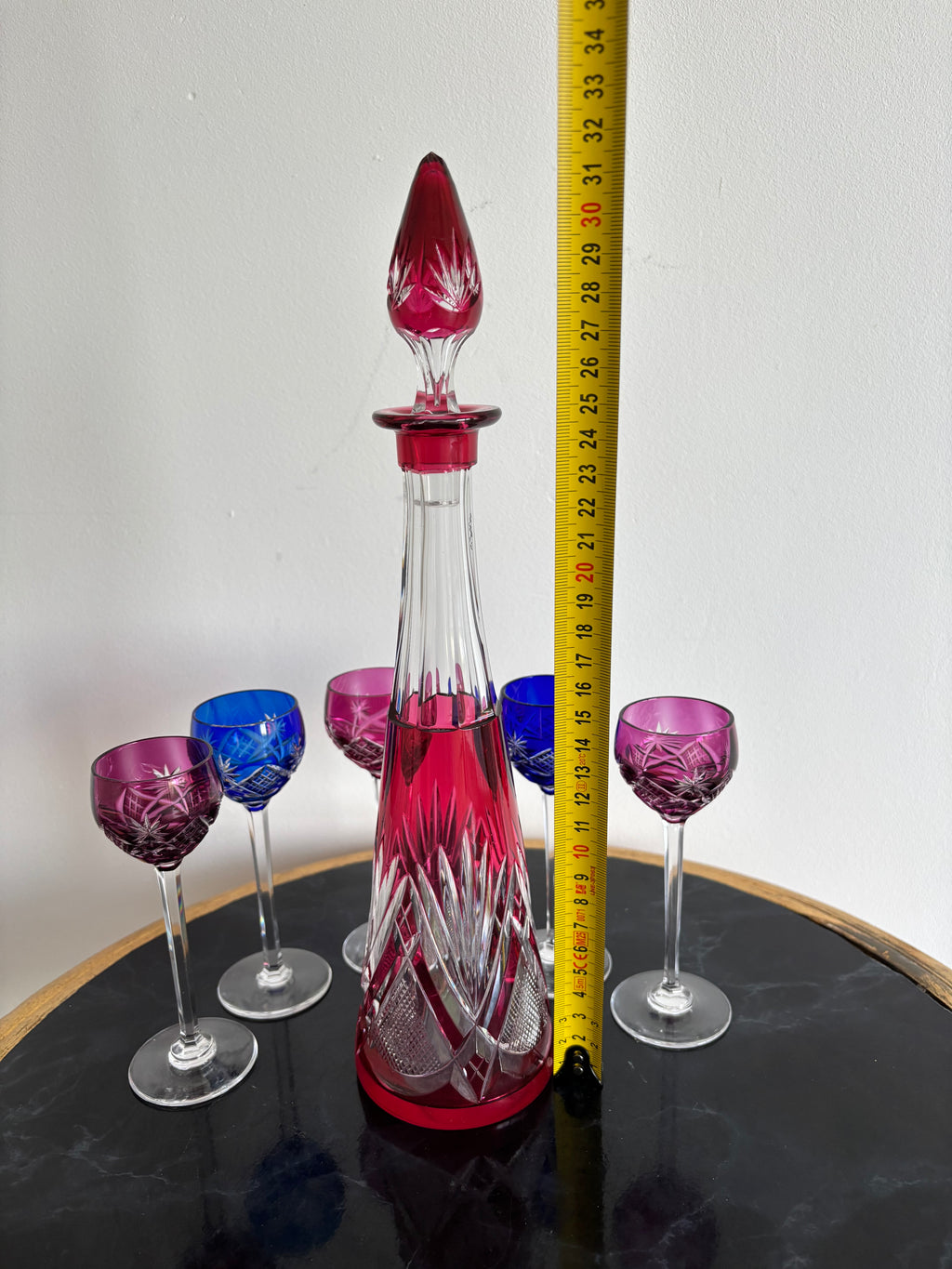 Superbe service à liqueur en cristal doublé et taillé – Val Saint Lambert - Circa 1908.