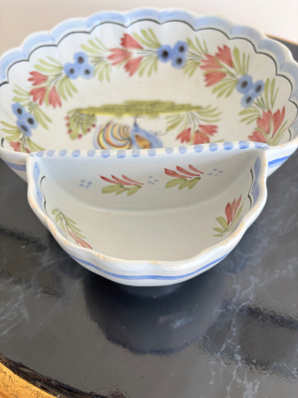 Lot de 3 plats en faïence de Quimper HB Henriot