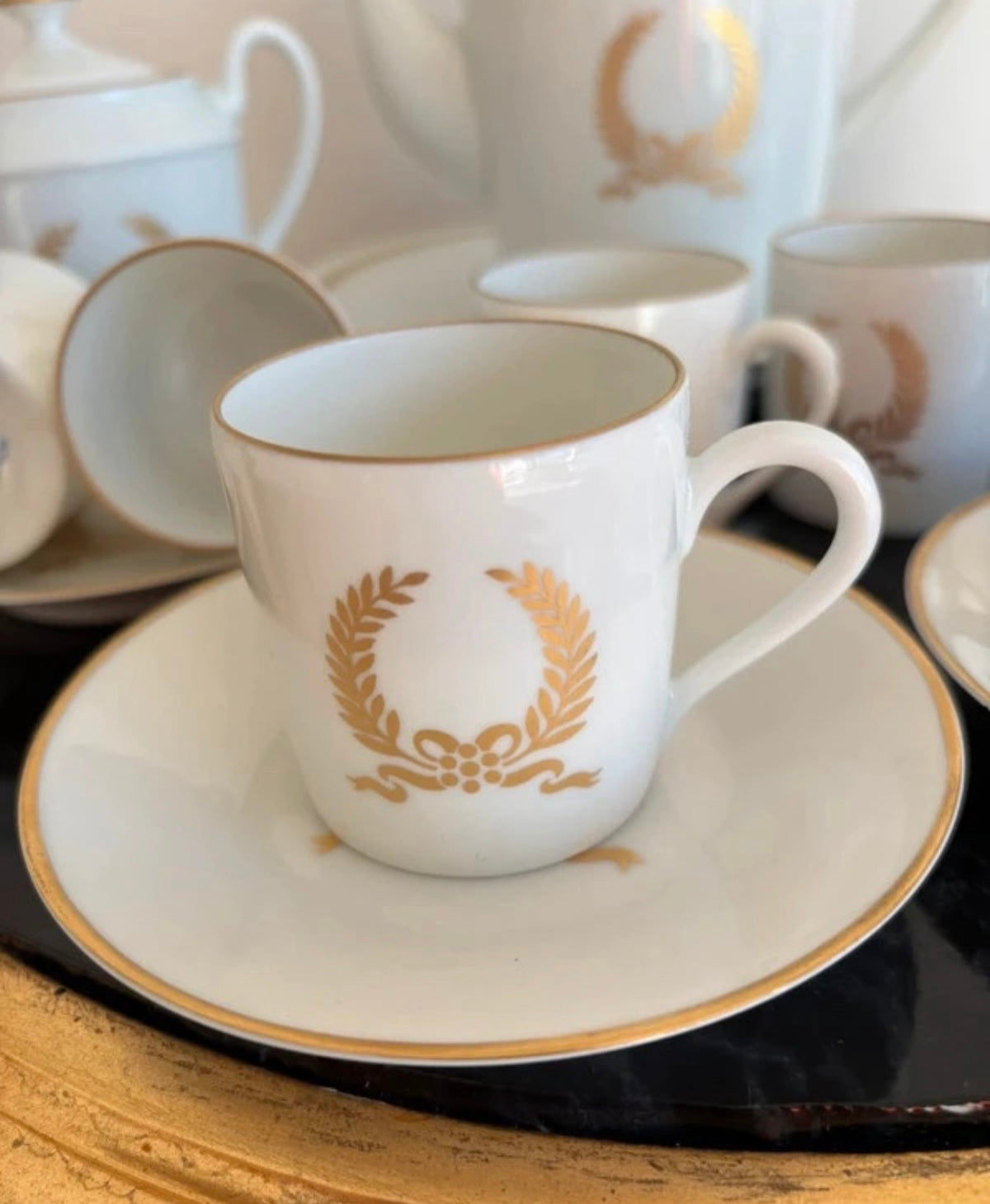 Service à café / thé Giraud Limoges et Porcelaine de Paris, style Empire