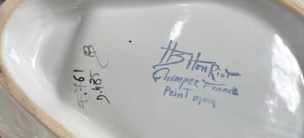 Lot de 3 plats en faïence de Quimper HB Henriot
