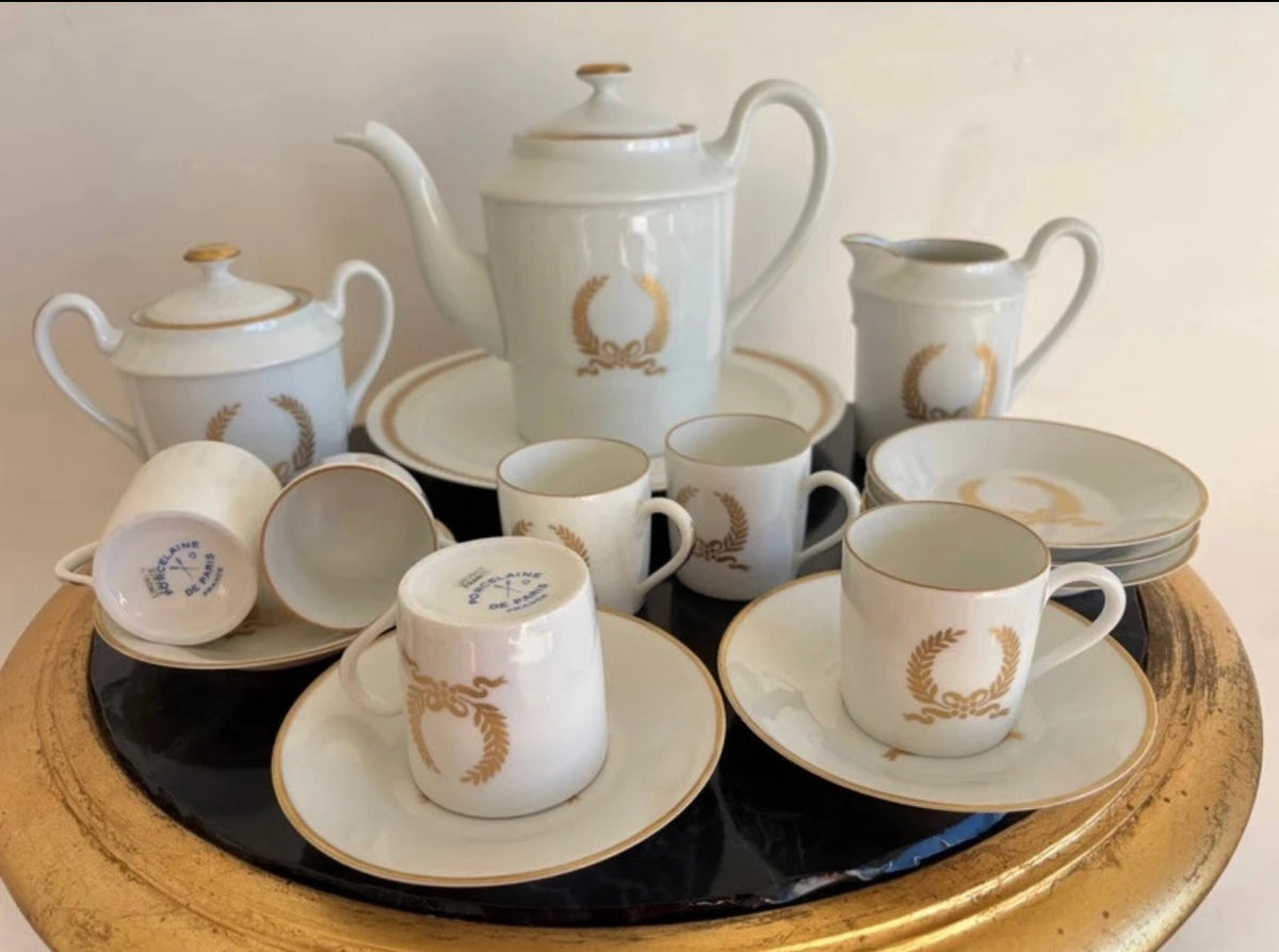 Service à café / thé Giraud Limoges et Porcelaine de Paris, style Empire