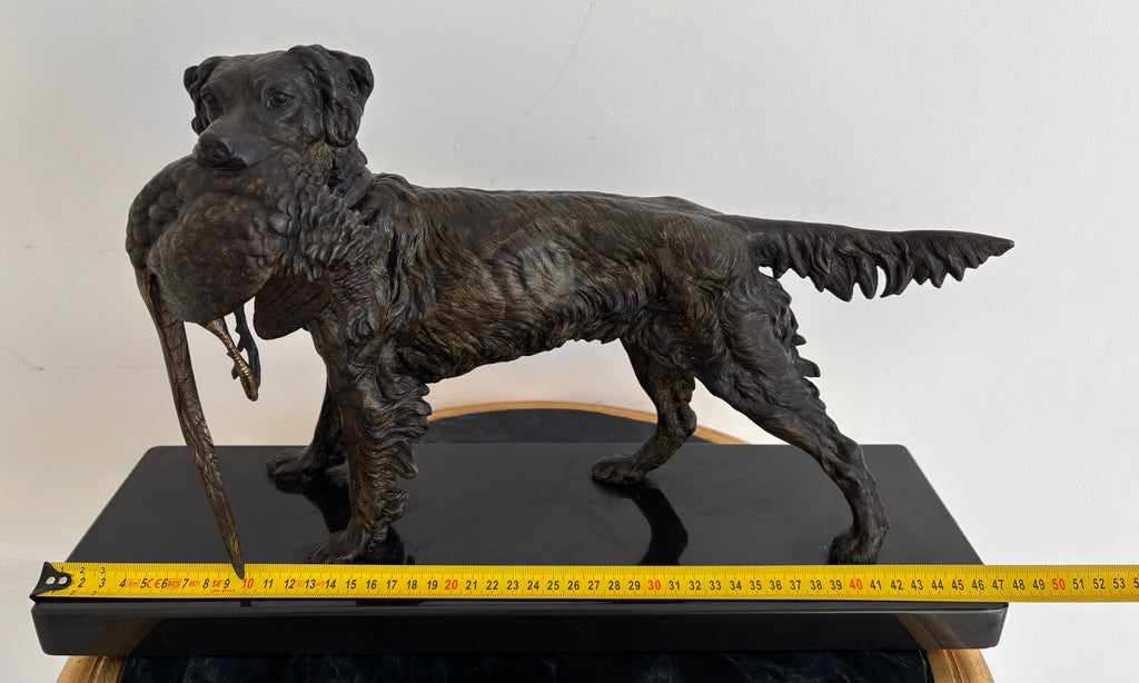 Sculpture « Chien Setter au faisan » d’après J. MOIGNIEZ