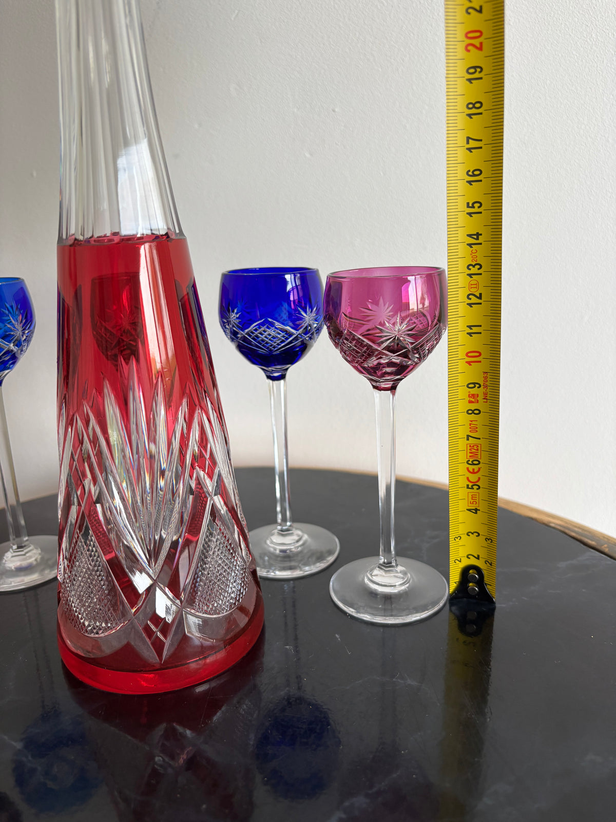 Superbe service à liqueur en cristal doublé et taillé – Val Saint Lambert - Circa 1908.