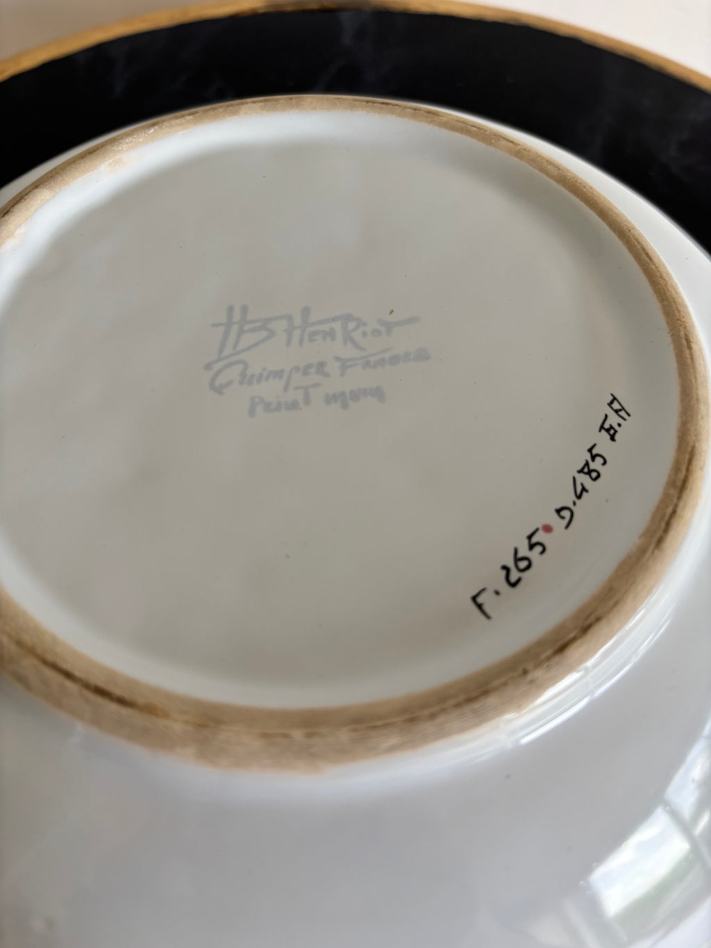 Lot de 3 plats en faïence de Quimper HB Henriot