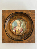 Miniature ancienne sur ivoire XIXe siècle. Portrait de la Duchesse de Malborough, signée Gérard.