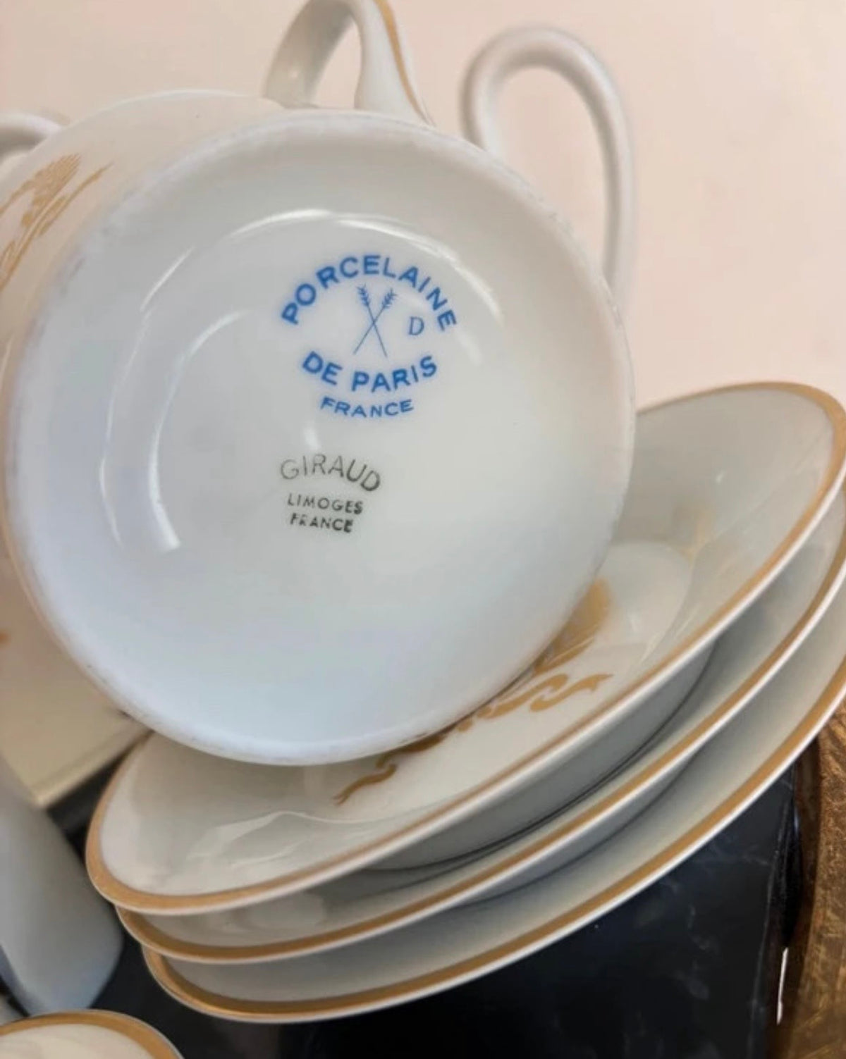 Service à café / thé Giraud Limoges et Porcelaine de Paris, style Empire
