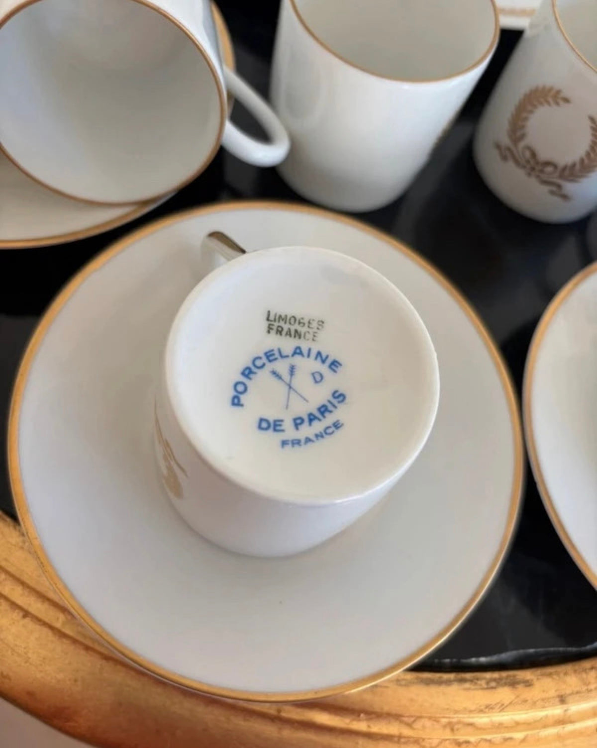 Service à café / thé Giraud Limoges et Porcelaine de Paris, style Empire
